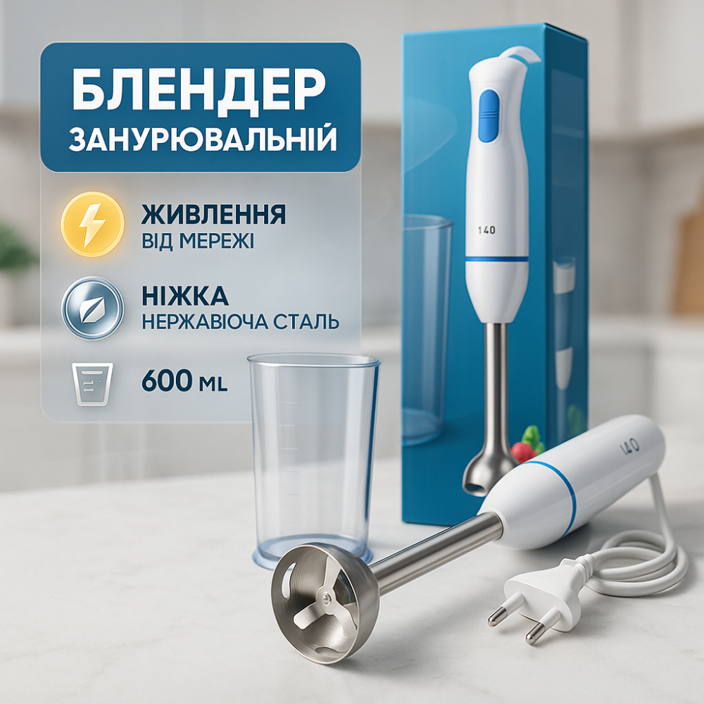 Блендер для сніданків і коктейлів SeaBreeze, Блендер кухонний занурювальний для кухні RZ-67 Львів - фото 12