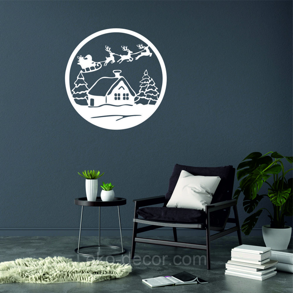 Декоративне настінне Панно «Новий рік», Декор на стіну 90*90 см, Білий Київ - фото 3