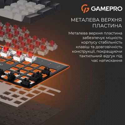 Клавиатура GamePro Genesis Metallic MK144B Outemu Red Switch USB UA Black (MK144B) Винница - изображение 4
