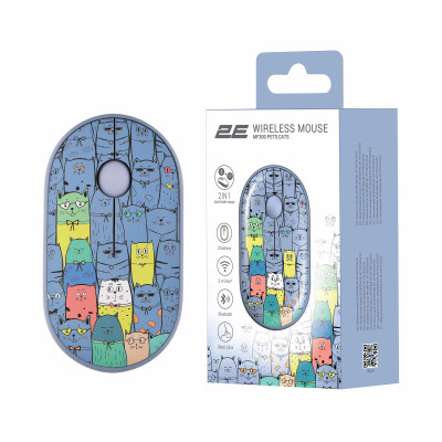Мишка 2E MF300 PETSCATS Silent Wireless/Bluetooth Blue (2E-MF300WPETSBL) Вінниця - фото 7