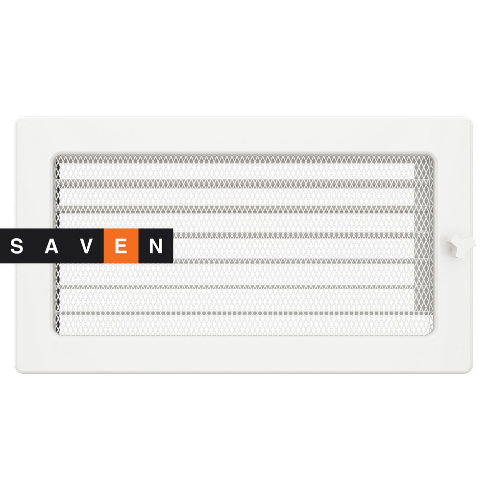 Вентиляционная решетка для камина SAVEN 17х30 белая с жалюзи Львов - изображение 1