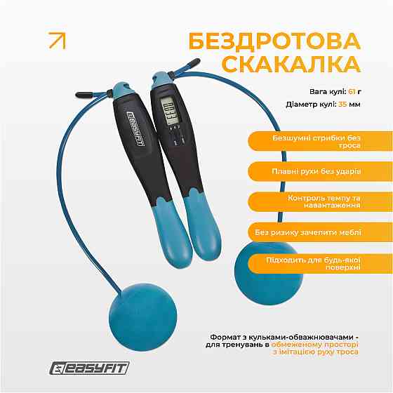 Скакалка для боксу EasyFit TwinRope 2,8 м чорний-зелений Коломия