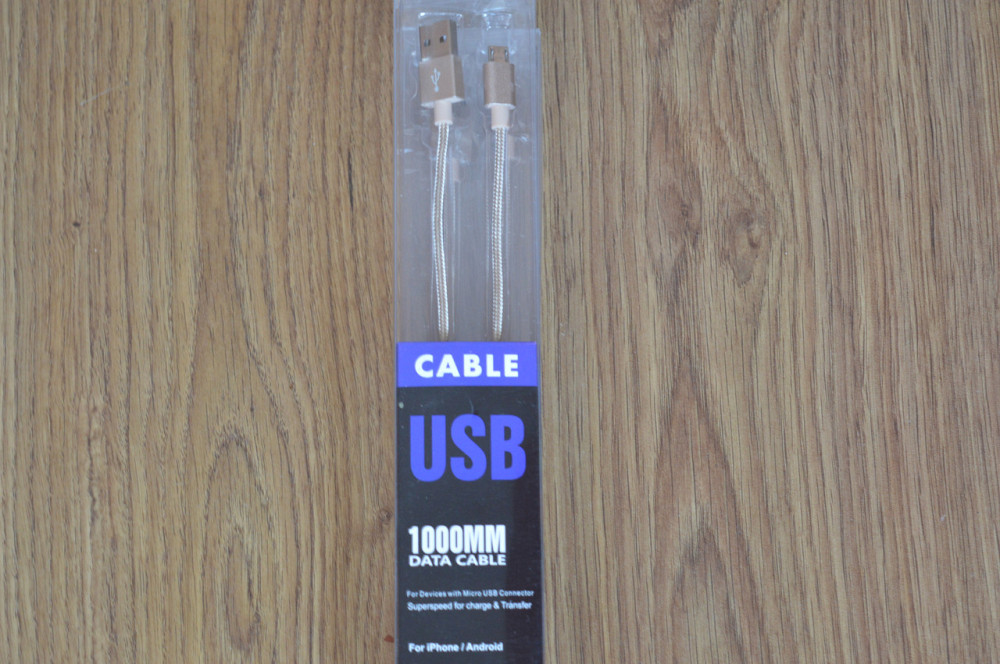 Кабель E-cable USB - micro USB Braided Series золотой 1 м Полтава - изображение 1