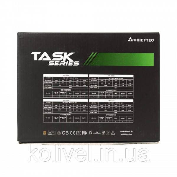 БЖ 500W Chieftec TASK TPS-500S, 120 mm, 80+ Bronze Retail Box (TPS-500S) Киев - изображение 6