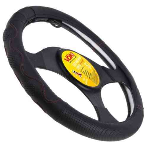 Чохол на кермо VLOD-L283 чорний-червоний S, перфорована шкіра, без упаковки Харків