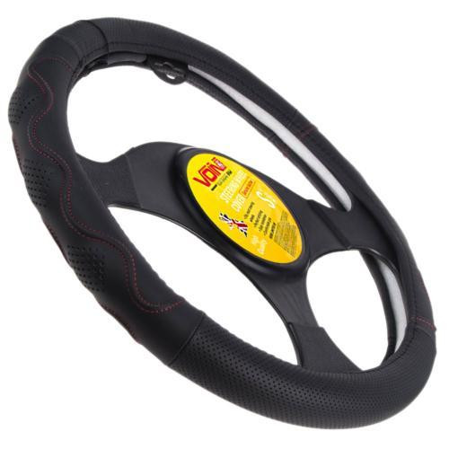 Чохол на кермо VLOD-L283 чорний-червоний S, перфорована шкіра, без упаковки Харків - фото 5