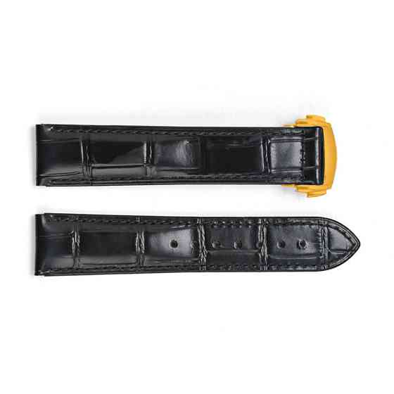 Шкіряний ремінець 3002 Black-Gold 22 мм. SBR Київ