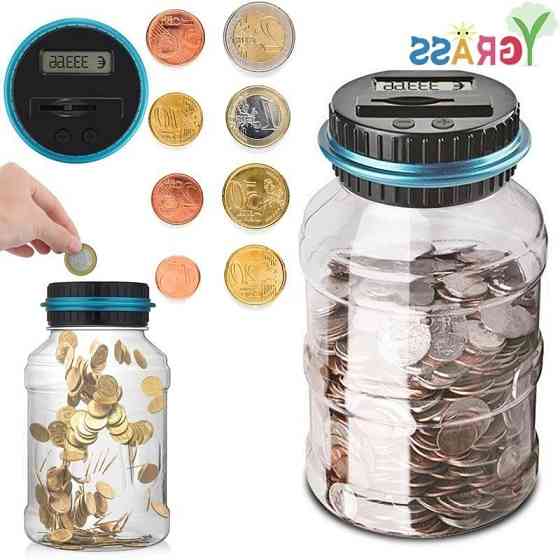 Цифрова скарбничка-банка для підрахунку монет євро Money Jar Луцк