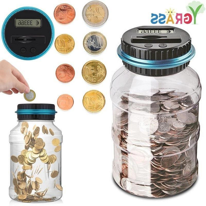 Цифрова скарбничка-банка для підрахунку монет євро Money Jar Луцьк - фото 1