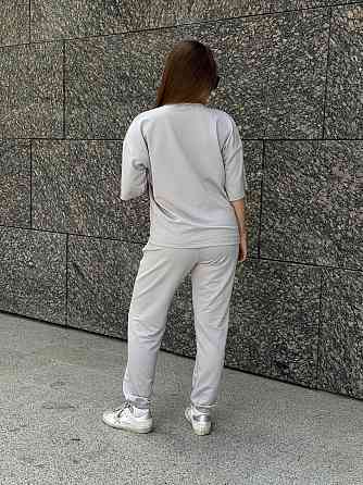 Спортивный костюм женский футболка и штаны джогеры Серый XL-XXL Харьков