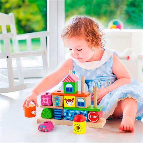 Деревянная пирамидка Viga Toys Городок (50043) Харьков - изображение 10