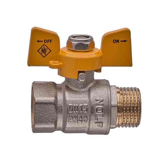 Кран кульовий Nolf classic NFC.722-06-1/2" FM ГШМ YELLOW, ручка "метелик" жовта (NF3129) Київ