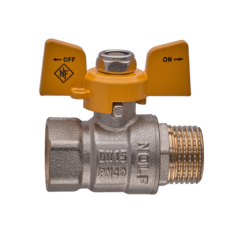 Кран кульовий Nolf classic NFC.722-06-1/2" FM ГШМ YELLOW, ручка "метелик" жовта (NF3129) Київ - фото 3
