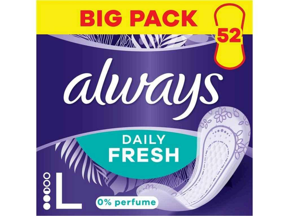 Щоденні гігієнічні прокладки 52шт Daily Fresh Long Trio Без запаху ТМ ALWAYS Київ - фото 1