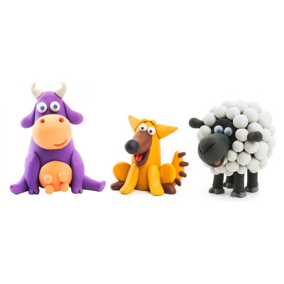 Набор для творчества Lipaka пластилина самозатверд. Коровка, пёсик, овца (60024-UA01) Винница - изображение 3