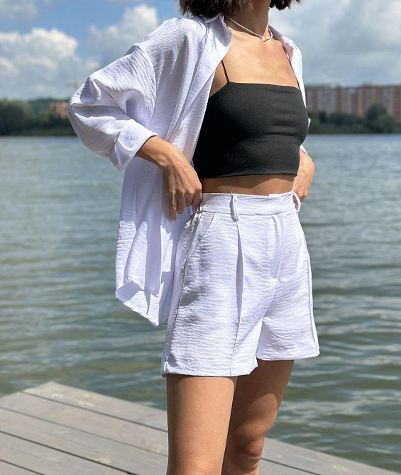 Костюм жіночий літній льон Білий M-L Харків - фото 2