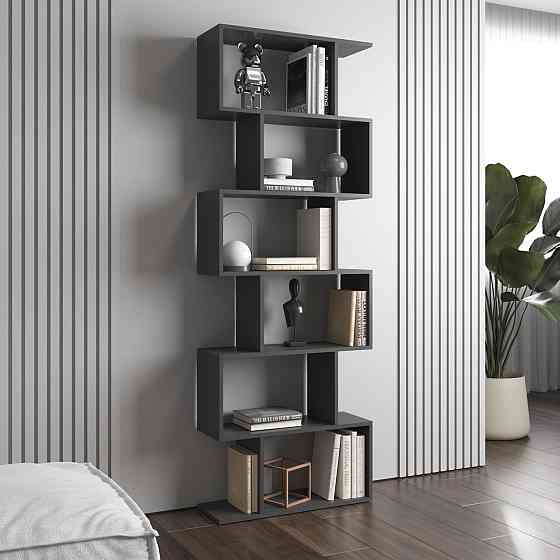 Полка для книг VAYS, стелаж для дому M-56 Антрацит Львів