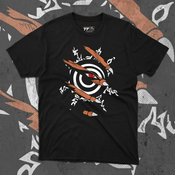 Футболка для подростка мальчика с принтом Наруто Печатка Дев'ятихвостого Размер 160 Anime10298 Днепр