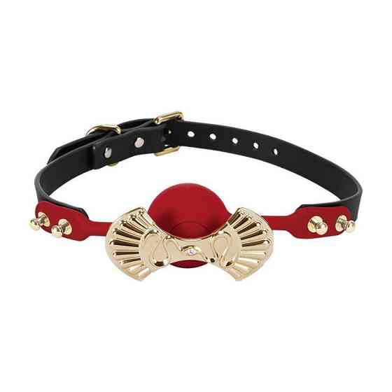 Розкішний силіконовий кляп Zalo Silicone Ball Gag Red, кристал Swarovski, шкіряний ремінець Sex Aura Київ