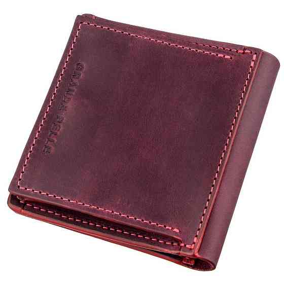 Оригинальное портмоне женское с накладной монетницей GRANDE PELLE 11225 Бордовое Киев