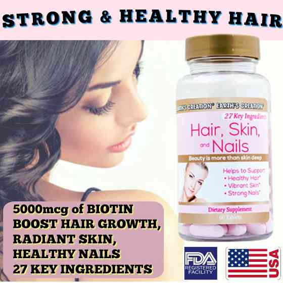 Витамины для волос кожи и ногтей Earths Creation Hair, Skin & Nails 60 tabs Луцк