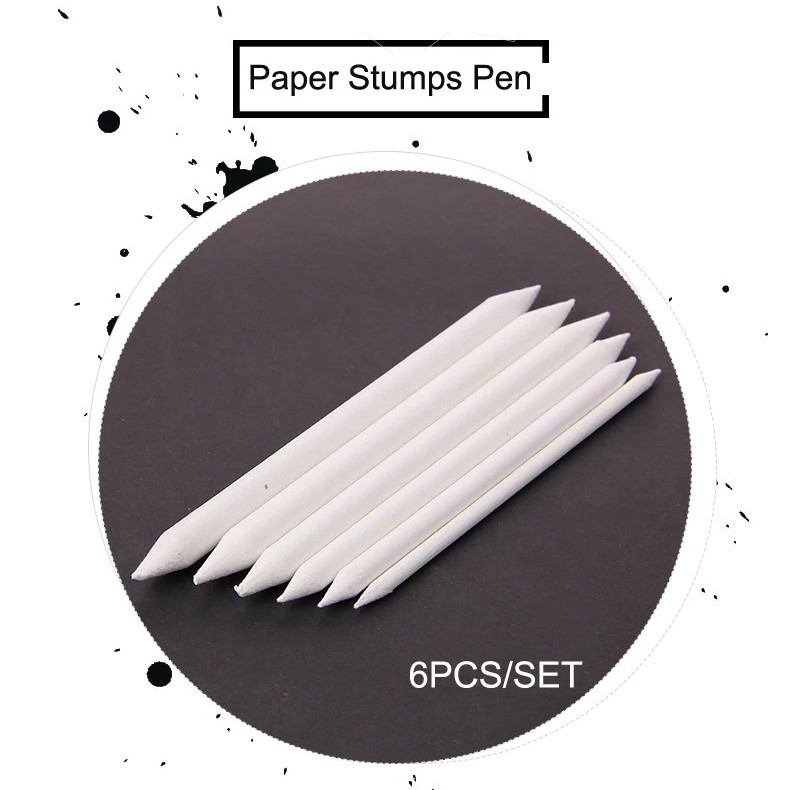 Растушевка карандаш-корректор для растушевки угля и пастели, Палочка спрессованной бумаги для рисования 6 шт Каменец-Подольский - изображение 7