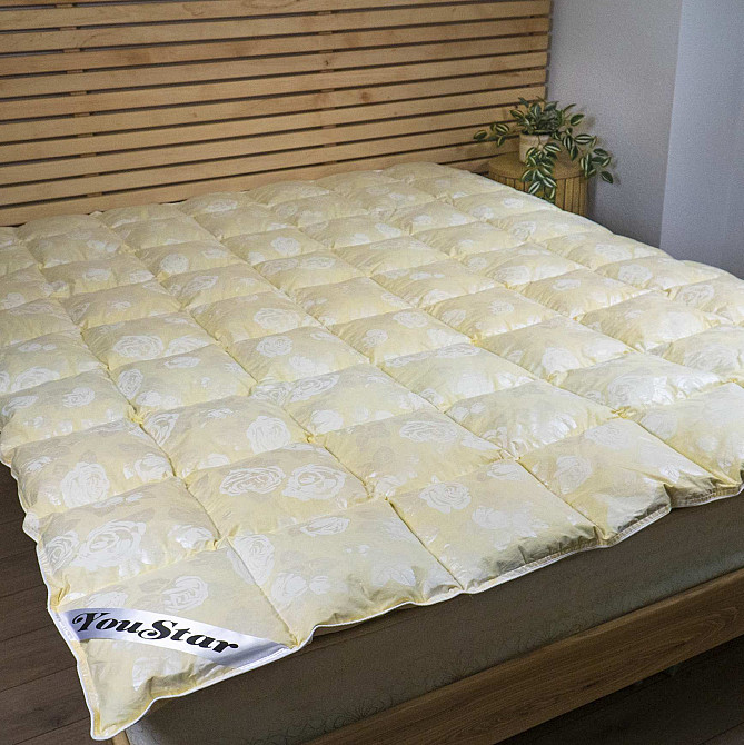 Одеяло YouStar из искусственного лебединого пуха, Евро размер 200x220 см (Бежевый) Сумы - изображение 9