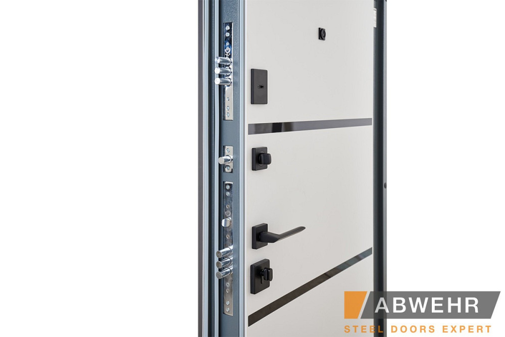 Двери входные, квартирные ABWEHR. Модель 443 LIMANA Цвет Кварцит / Белый супермат Киев - изображение 3