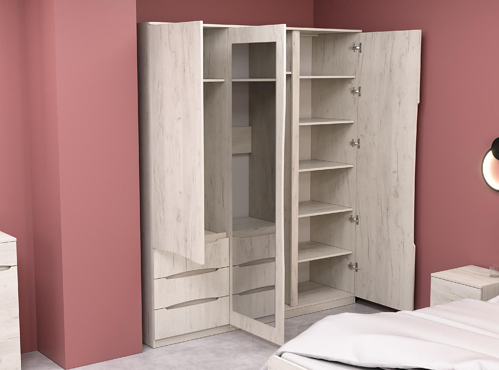 Шкаф Дельта 2, Дуб Крафт Білий, 1800х550х2100 Львов - изображение 4