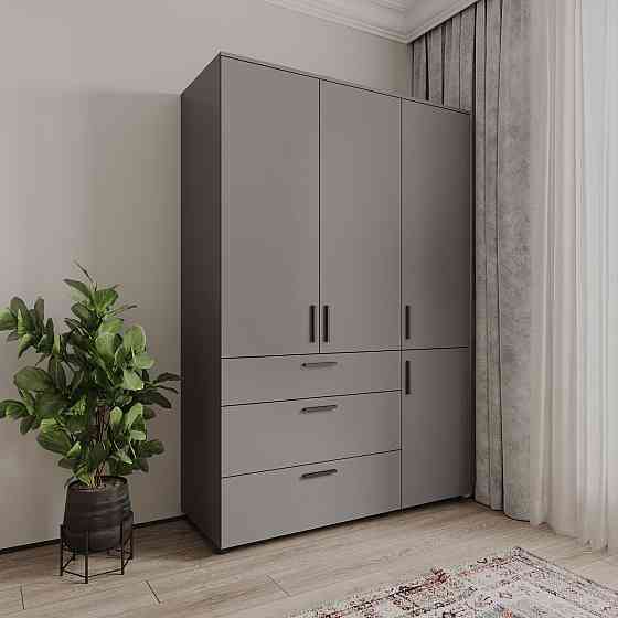 Шафа для одягу Doros Торн Антрацит 3 ДСП/3Ш (полиці) 135х51.6х200 (DRS-012084) Дніпро