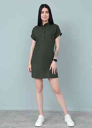 Жіноча лляна сукня літня "Avrora" оптом та по дропшипінгу | Норма 46-48, Хакі Київ