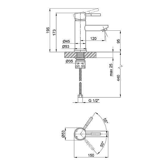 Набір 2 в 1 душова система Kroner Edelstahl Klassisch-ESG063 + змішувач Edelstahl Klassisch-ESG010 Київ