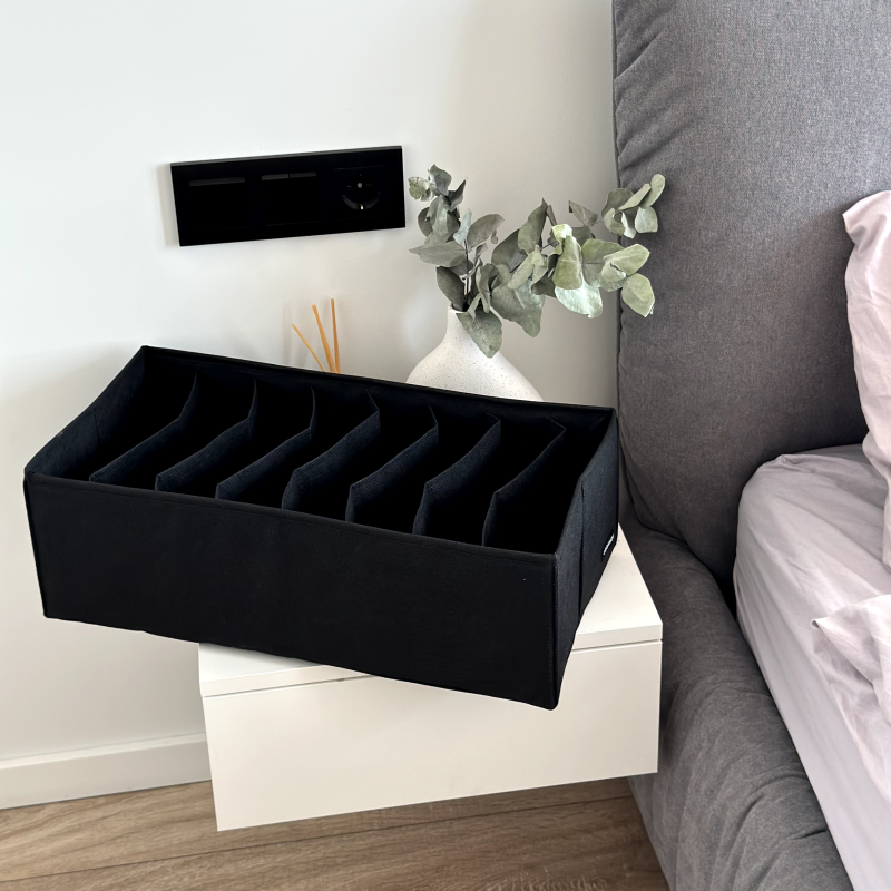 Ящик для хранения на восемь отделений 50х25х16 см HY-50-black (Чорный) Сумы - изображение 2