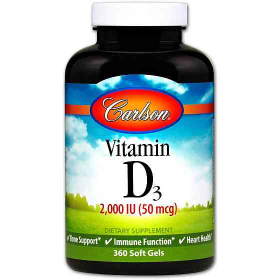 Витамин Д3 для костей Carlson Vitamin D3 2000 МЕ 360 гел капс Киев