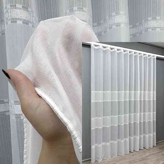 Тюль льон "Мережка" колір білий 1357т Київ