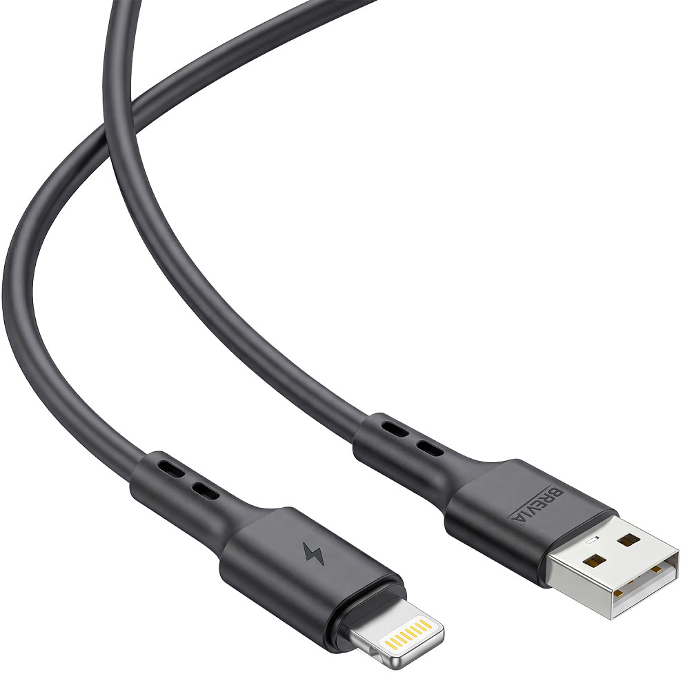 Кабель Brevia USB to Lightning 2,4A 1м, чорний ZIP (51100BULZ1) Львів - фото 3