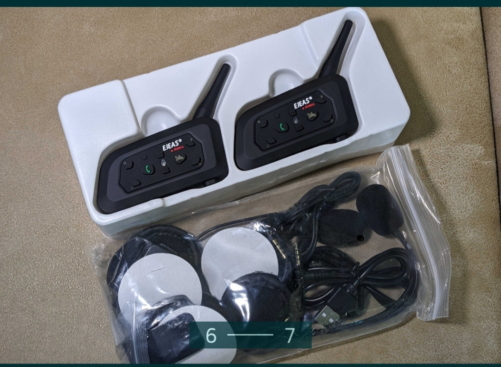 2-штуки мотогарнітура Bluetooth на шолом, Інтерком EJEAS V6 Pro1200 рація. Київ - фото 6