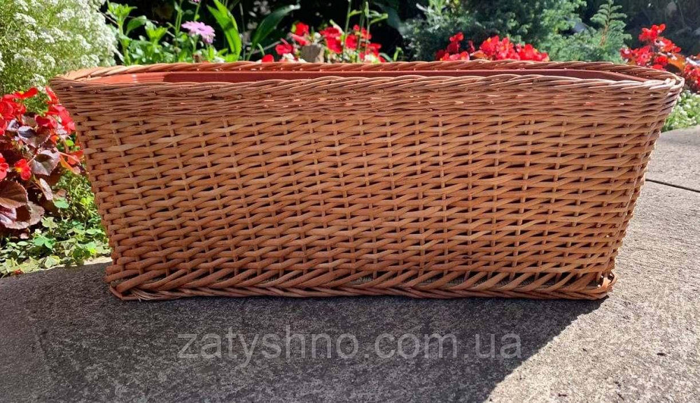 Плетена підставка для квітів на підвіконня Київ - фото 5