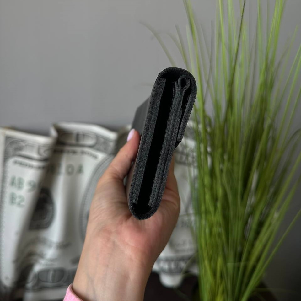 Гаманець Чорний клатч Флоренція шкіряний жіночий ручної роботи, стильний модний клатчMasterSem Київ - фото 3