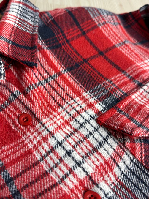 Сорочка жіноча YZY 223 картата оверсайз тепла байка, червоний, one size Київ - фото 2