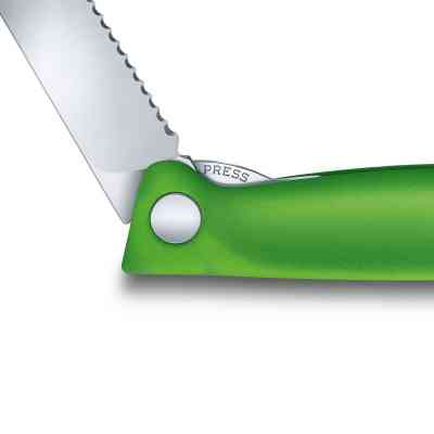 Кухонный нож Victorinox SwissClassic Foldable Paring 11 см Serrated Green (6.7836.F4B) Винница