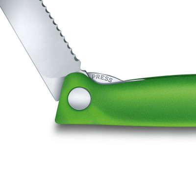 Кухонный нож Victorinox SwissClassic Foldable Paring 11 см Serrated Green (6.7836.F4B) Винница - изображение 3