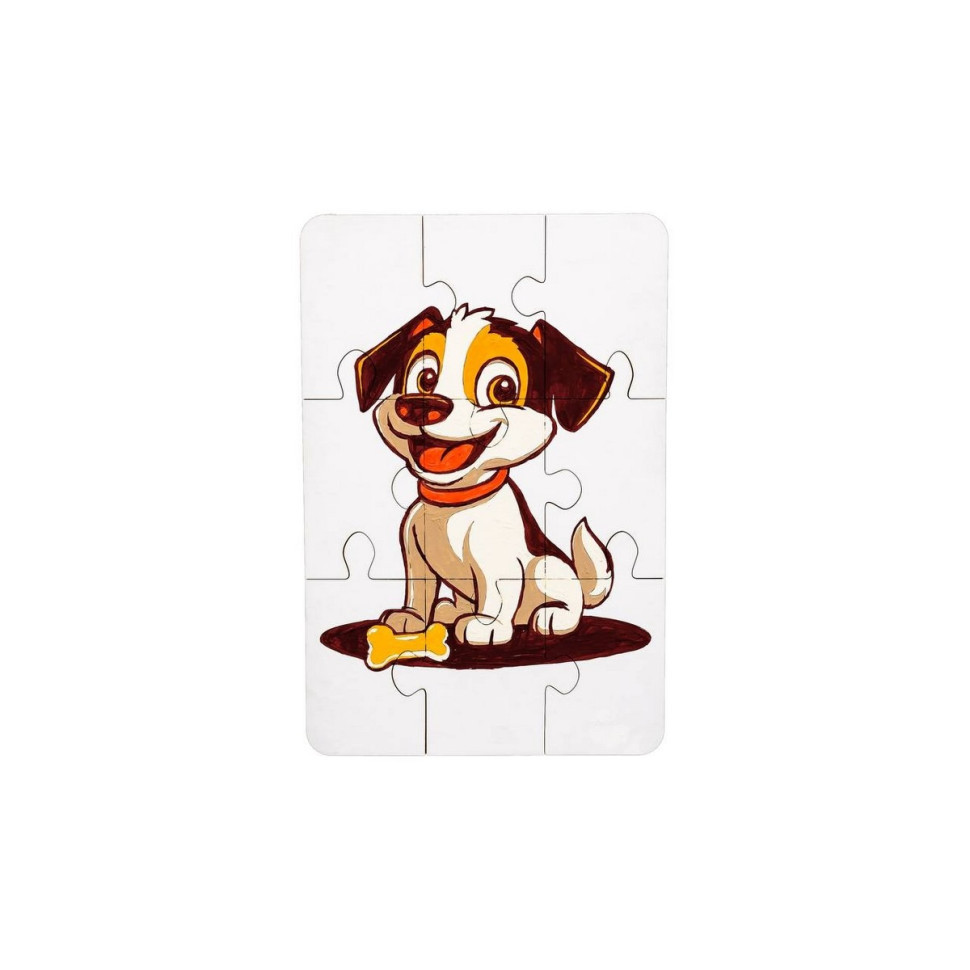 Деревʼяний пазл-розмальовка А5 "Собачка" Puz-22940 пензлик, фарби, клейка плівка Вінниця - фото 5