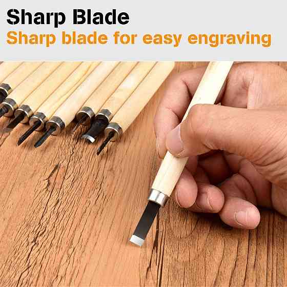 Набор стамесок по дереву 12 шт, сталь + дерево, для резьбы и столярных работ Киев