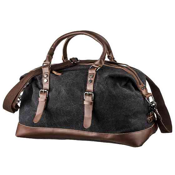 Дорожня сумка текстильна Vintage 20170 Чорна Київ