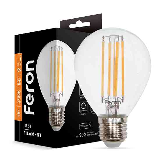Світлодіодна лампа Feron Filament LB-61 4Вт E27 2700K Харків