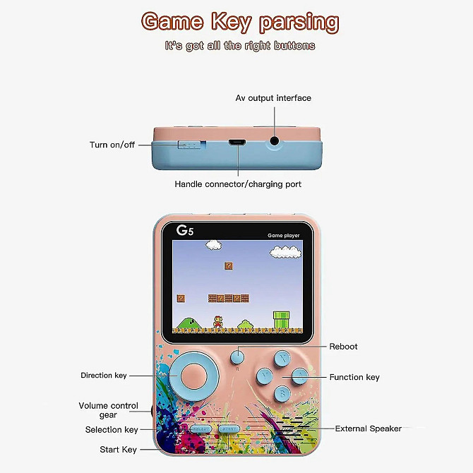 Портативная игровая консоль G5S/ 9214 с джойстиком (100) Киев - изображение 2