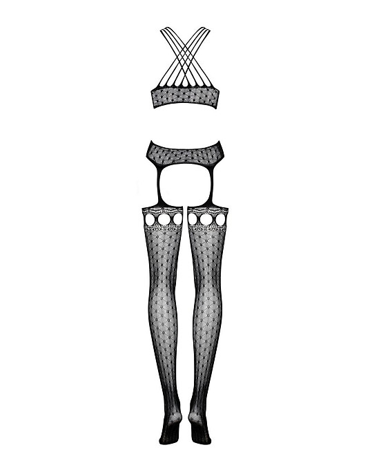 Бодистокинг Obsessive Bodystocking G313 S/M/L, шнуровка, геометрический декор Sex Aura Киев - изображение 6