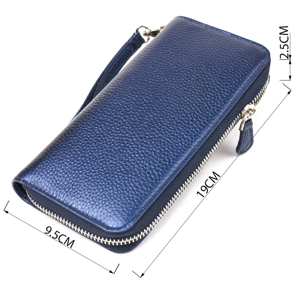 Превосходный кошелек с отливом для женщин из натуральной кожи флотар CANPELLINI 21616 Синий Киев - изображение 7