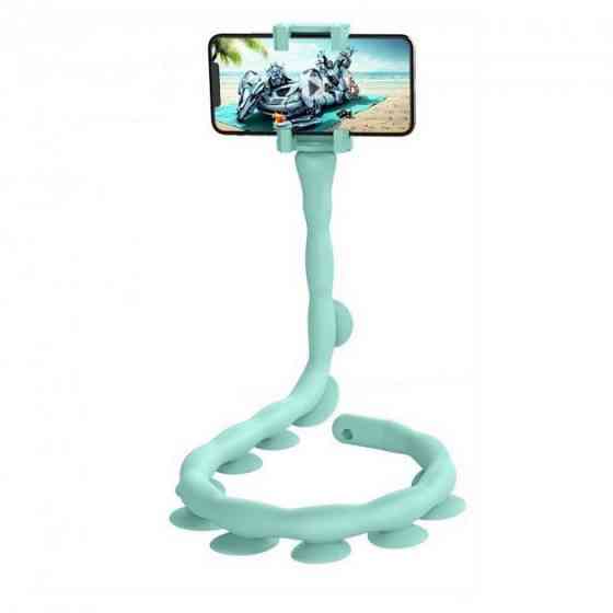 Гнучкий тримач для телефону з універсальними присосками Cute Worm Lazy Holder. Колір блакитний OC-67 Івано-Франківськ